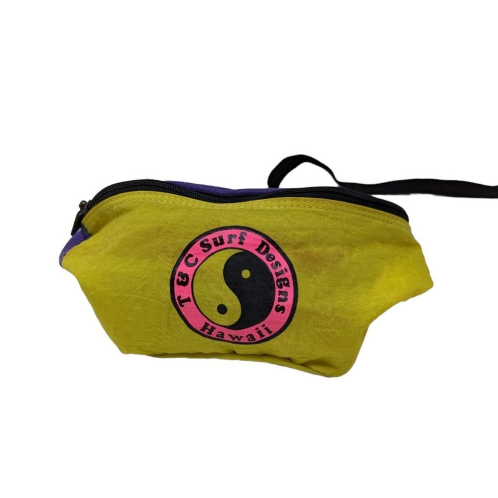 Vintage Victory Town T&C Surf Designs Hawaii Yellow Yin Yang Waist Belt Pack